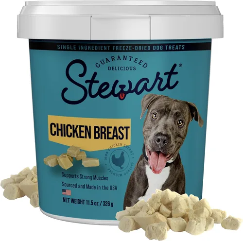 Miniatura 10 de Stewart Golosinas liofilizadas para perros, pechuga de pollo, 3 onzas, sin granos y sin gluten, tubo resellable, de hígado de res, salmón, hígado