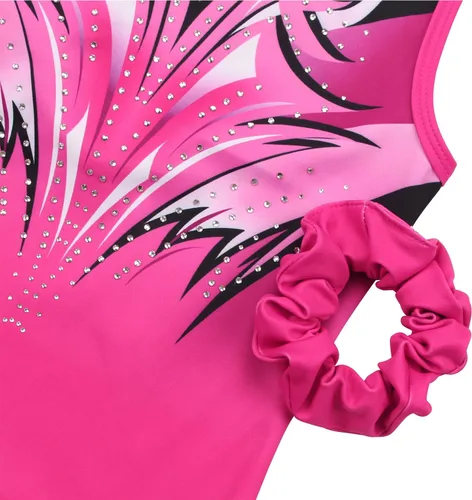 Miniatura 13 de MODAFANS Leotardos de gimnasia para niñas brillantes para bailar ballet, pantalones cortos con espalda cruzada