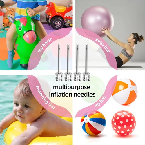 Miniatura 7 de Agujas de bomba de aire, agujas de inflado de doble puerto, aguja de inflado de aire para fútbol, baloncesto, fútbol, voleibol, pelotas de rugby