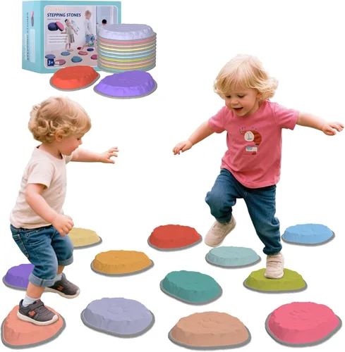 Piedras de equilibrio para niños, 8/12 piezas de piedras de equilibrio para niños pequeños, juguetes sensoriales de curso de obstáculos Macarons