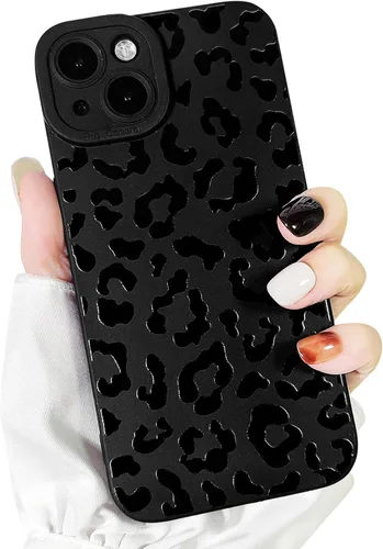 Miniatura 13 de Lovmooful Funda compatible con iPhone 13, bonito diseño de hongos negros para niñas y mujeres, TPU suave a prueba de golpes, protector femenino