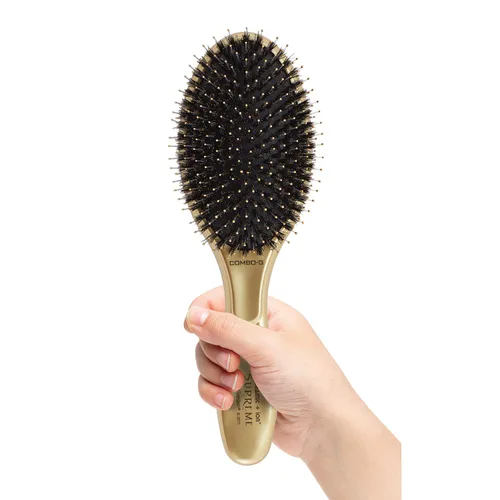 Miniatura 3 de Olivia Garden Cerámica + Ion Supreme Styler Cushion Paddle Brush - Jabalí e iónico para brillo, control del encrespamiento y cabello más suave Dorado