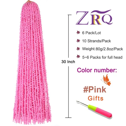 Miniatura 7 de ZRQ Butterfly Locs Cabello de Ganchillo Corto 6 Paquetes Negro Cabello Bob de Ganchillo 8 Pulgadas Locs Sintéticos Desordenados Desgastados Trenzas