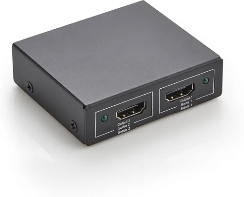 Amazon Basics - Divisor HDMI 1 en 2 salidas, 4K@30Hz para monitores duales, solo duplica la imagen, negro