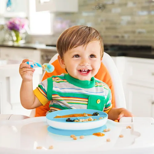 Miniatura 3 de Munchkin® Stay PutTM - Platos de ventosa, cuencos y vasos de aperitivos para niños pequeños (azul/verde/morado)