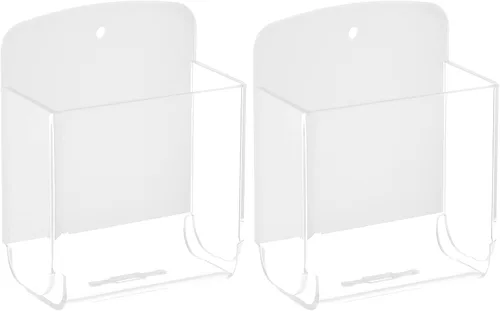 Miniatura 8 de Cosmos Paquete de 2 soportes acrílicos para control remoto, soporte adhesivo de pared, organizador de montaje en pared, caja de almacenamiento