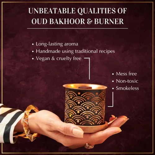 Miniatura 2 de Oud Bakhoor caja variada con quemador y caja de recarga por Dukhni Juego de 2 Auténtico incienso árabe Bakhoor Set de regalo y kit de inicio