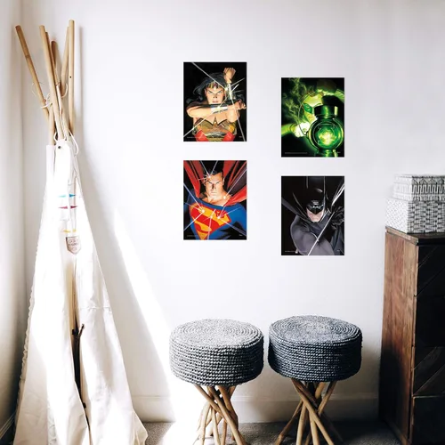 Miniatura 2 de TRENDYPRINT DC Comics – Liga de la Justicia – Alex Ross Art – Mujer Maravilla – Linterna Verde – Superman – Batman – Juego de cuatro arte de pared