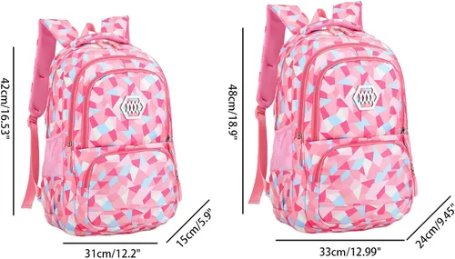 Miniatura 2 de JiaYou Mochila escolar primaria para niña con estampado de flores