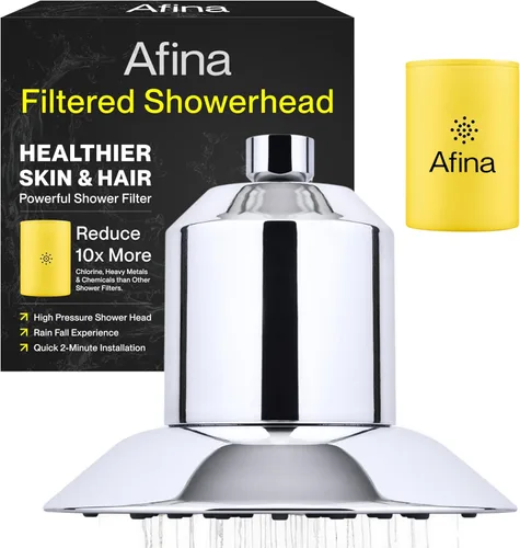 Afina Cabezal de ducha filtrado, cabezal de ducha suavizante de agua con filtro de ducha KDF-55 para agua dura, experiencia de lluvia de alta Cromo