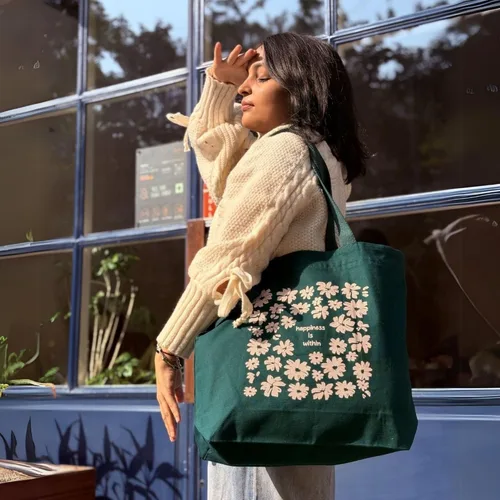 Miniatura 136 de Ecoright Bolsa de lona estética para mujer, bolsa grande con cremallera y bolsillo, bolsa de mano para mujer, para yoga, trabajo, playa