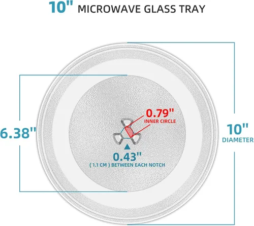 Miniatura 2 de Reemplazo de platos giratorios de microondas de 10 pulgadas, placa de vidrio para microondas compatible con Whirlpool, la pieza de repuesto exacta