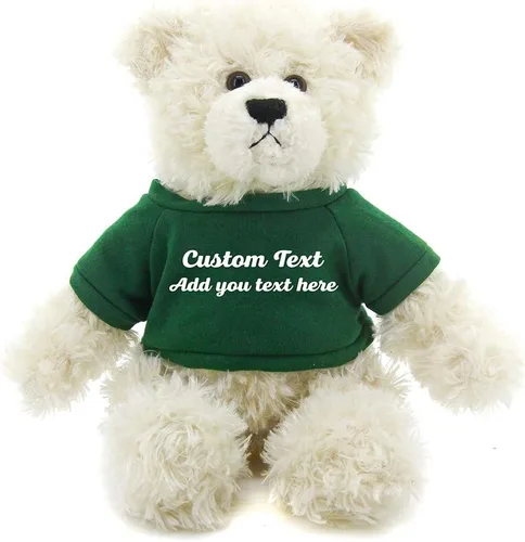Miniatura 13 de Plushland Oso de peluche Brandon crema de 12 pulgadas, regalo personalizado para el día de la madre, San Valentín, graduación, cumpleaños