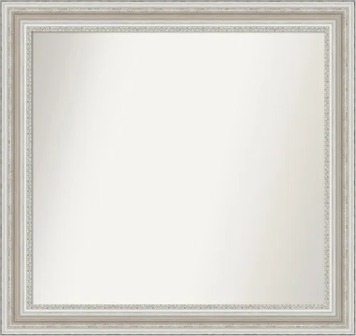 Miniatura 125 de Amanti Art Espejo de baño plateado para sobre el fregadero, 26 x 26 pulgadas, espejo cuadrado de plata antigua, marco de madera tradicional mediano