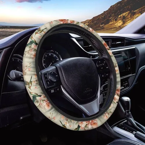 Miniatura 7 de Funda de volante de 15 pulgadas, naranja, para automóvil - Fundas de volante de auto de Batimóvil, accesorios de Halloween, de neopreno, Murciélago