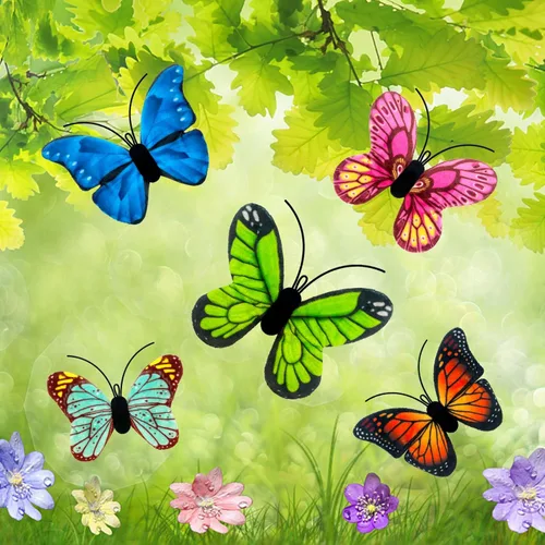 Miniatura 3 de Juguetes de hierba gatera para gatos de interior, paquete de 5 juguetes de hierba gatera de mariposa con arrugado, juguetes para gatos