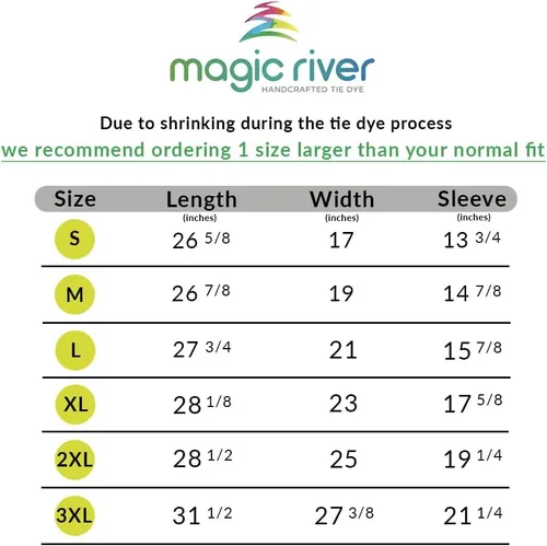 Miniatura 2 de Magic River Camisetas de teñido anudado hechas a mano, 6 tamaños para adultos, 20 patrones