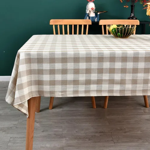 Miniatura 7 de Mantel de Algodón Resistente para Mesa Cuadrada Estilo Granja Vintage Mantel Lavable Cobertura de Mesa Rústica (Gris, 52''x52'')