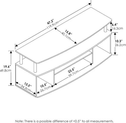 Miniatura 2 de Furinno Jaya - Mueble grande para centro de entretenimiento/TV de hasta 55 pulgadas, color ámbar pino/negro