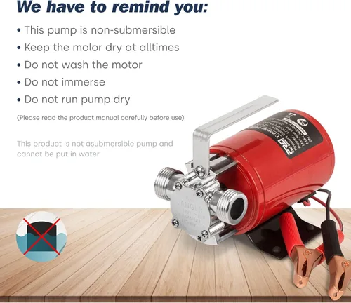 Miniatura 3 de Prostormer - Bomba utilitaria, 12 V CC 350 GPH eléctrica de 1/10 HP Mini bomba de transferencia de agua portátil con kit de manguera de agua, ideal