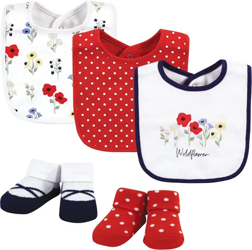 Miniatura 37 de Hudson Baby Conjunto de babero y calcetines unisex de algodón para bebé