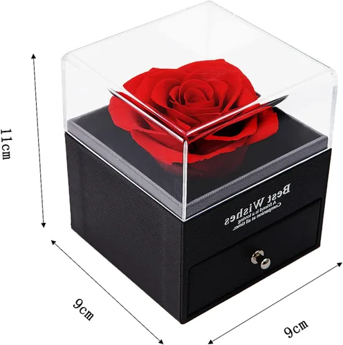 Miniatura 3 de Hyindoor Collar con 100 idiomas diseño de rosa eterna caja de joyería de flores eternas regalo de cumpleaños día de San Valentín cumpleaños día