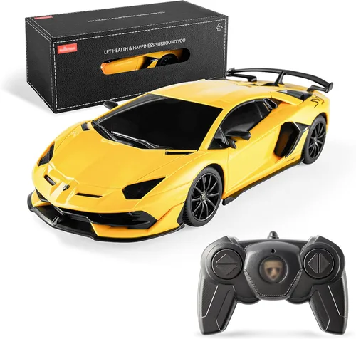 Miniatura 14 de BEZGAR Auto a control remoto con licencia RC, auto de juguete Lambo a escala 1:24 para niños, modelo Lambo Aventador SVJ a control remoto eléctrico