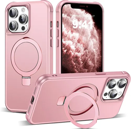 Miniatura 84 de SKYLMW – Funda compatible con iPhone 12 Pro Max y iPhone 13 Pro Max con soporte magnético invisible tipo anillo, fundas translúcidas para teléfonos