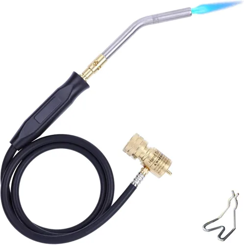 Antorcha de propano de mano con manguera, antorcha de gas Mapp, soplete de soldadura, longitud de manguera 1.5M/60" Temperatura máxima de operación