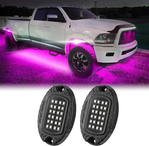 Miniatura 8 de 1 Cápsula de Repuesto para Cápsula Dañada para Luces de Roca LED RGB Segmentadas de 12v Luz Inferior Multicolor Impermeable de Neón para Jeep