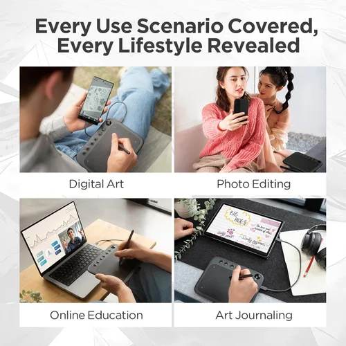 Miniatura 8 de UGEE Q6 - Tableta de dibujo de 6.5 x 4 pulgadas para teléfono Android con 6 teclas de acceso rápido, tableta gráfica, modo de dibujo ajustable