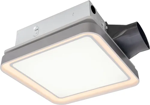 Miniatura 10 de Akicon Extractor de baño con luz, motor de CC de 50-80-100 CFM, luz LED de 1.2 Sones 3CCT 2700K/4000K/5500K con luz nocturna de 7 W, ventilador