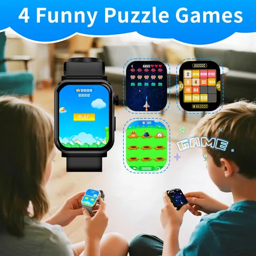 Miniatura 4 de EZON Reloj inteligente para niños y niñas, reloj HD de 1.83 pulgadas con función de llamada, juegos, podómetro, frecuencia cardíaca, SpO2, monitor