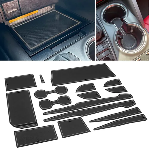 Miniatura 7 de Para Toyota Camry Accessories 2018 2019 2020 2021 2022 2023 2024 Inserto de portavasos personalizado, organizador de consola central, tapete de Negro