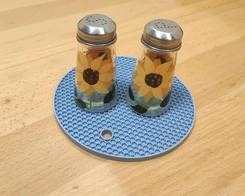 Miniatura 4 de Ritadeshop Juego de salero y pimentero pintado a mano con tapas de acero inoxidable S y P (2, girasoles)