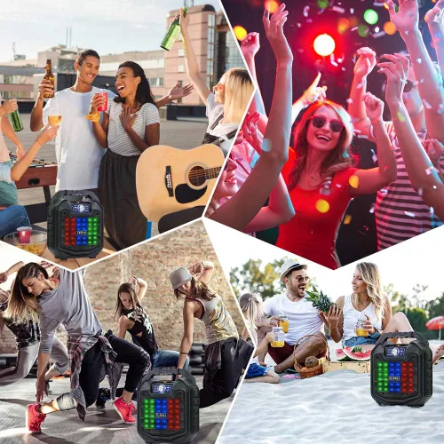 Miniatura 3 de Máquina de karaoke, sistemas de karaoke portátiles para adultos y niños, máquina de altavoces de karaoke Bluetooth con luces de discoteca