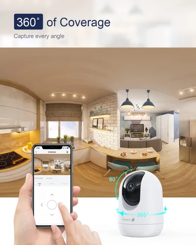Miniatura 6 de MUBVIEW - Cámaras para seguridad del hogar, WiFi 2.4/5GHz 2K interior con cable para bebé/mascota con aplicación para teléfono, visión nocturna, Un