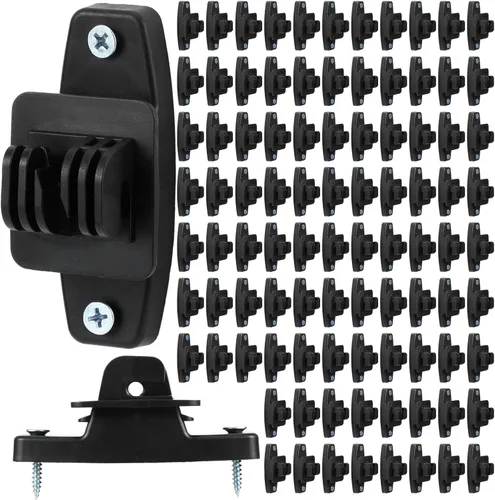 Miniatura 10 de Pushglossy 100 aisladores eléctricos para vallas de alambre, aisladores eléctricos para postes de madera, accesorios para clavos de madera para Negro