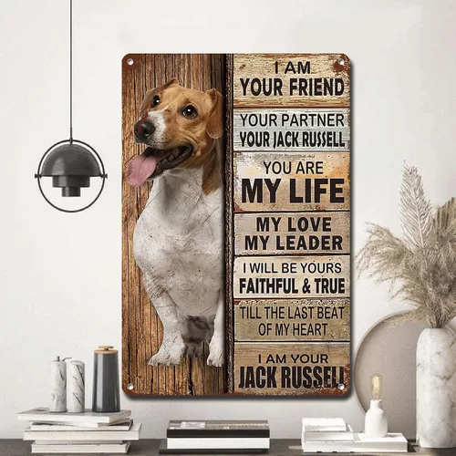 Miniatura 5 de Letrero de Metal Letrero de Hojalata Arte de Pared Vintage I Am Your Friend Regalo para Amantes de Jack Russell Arte de Pared Vintage Impresiones