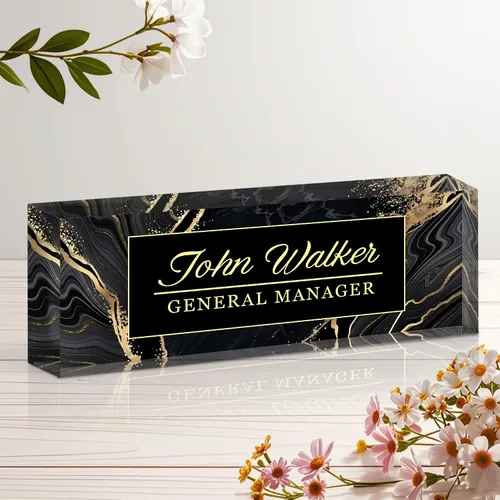 Miniatura 24 de Placa de nombre personalizada para escritorio, letrero de nombre de escritorio acrílico personalizado, regalos de agradecimiento de oficina