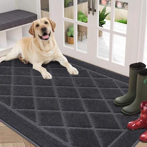 Miniatura 44 de BEQHAUSE Tapete para puerta de 20 x 32 pulgadas, tapete antideslizante para puerta, lavable, tapete para puerta de perro, resistente a las manchas