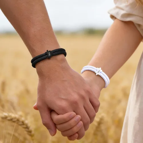 Miniatura 2 de Pulseras para parejas para él y ella: To My Love His Hers Pinky Promise - Juego de pulseras de cuerda a juego para hombres, mujeres, novio, novia