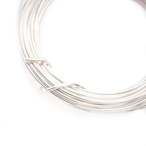 Miniatura 5 de CRAFT WIRE Calibre 18, alambre de plata de ley 925 (redondo), mitad duro, fabricado en Estados Unidos, 5 pies