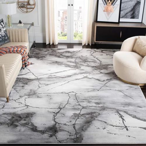 Miniatura 12 de SAFAVIEH Craft Collection Alfombra de Acento - 2' x 3', Gris y Azul, Diseño Contemporáneo, Resistente a las Manchas, Ideal para Áreas de Alto