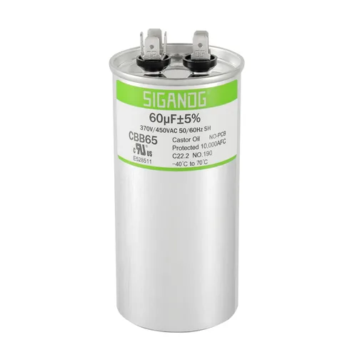 Miniatura 39 de 80/5 uF 80+5 MFD 370V o 440V CBB65 Capacitor Redondo de Arranque de Doble Funcionamiento 80 5 uF MFD 370 440 Voltios VAC para Condensador