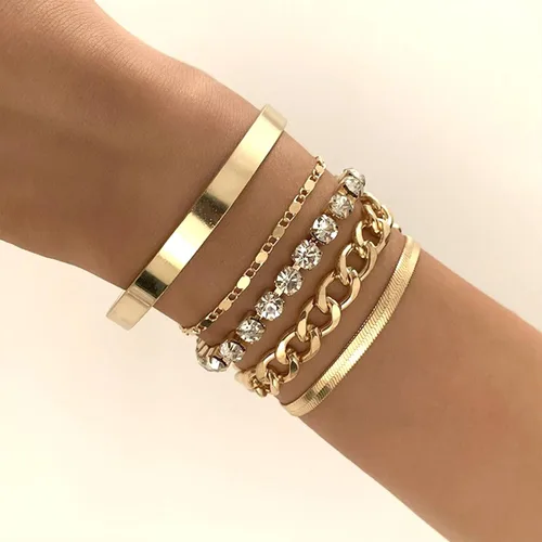 Miniatura 11 de Long tiantian Pulsera de oro gruesa para mujer, pulseras de oro delicadas, pulseras para mujer, pulseras apilables de eslabones de cadena