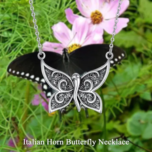 Miniatura 5 de Collar de cuerno italiano de plata de ley 925 con dije de cuerno italiano, amuleto de protección de buena suerte, joyería para mujeres y hombres