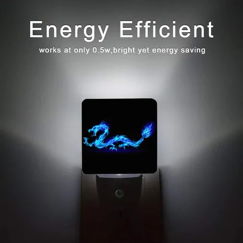 Miniatura 6 de Luz nocturna de dragón azul, luces nocturnas enchufables de 0.5 W, aptas para dormir, para niños y niñas, luz nocturna LED con sensor de atardecer a