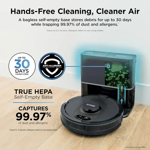 Miniatura 3 de Robot aspirador ultra AI Shark AV2501S, con Matrix Clean, mapeo doméstico, base autovaciada sin bolsa HEPA de 30 días de capacidad, perfecta