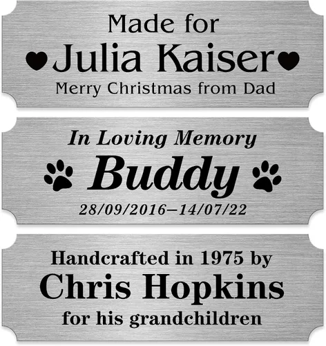 Miniatura 7 de Caramel Sweet Life Placas de nombre personalizadas, placa negra grabada con texto dorado, placas de trofeo grabadas, placa de nombre personalizada